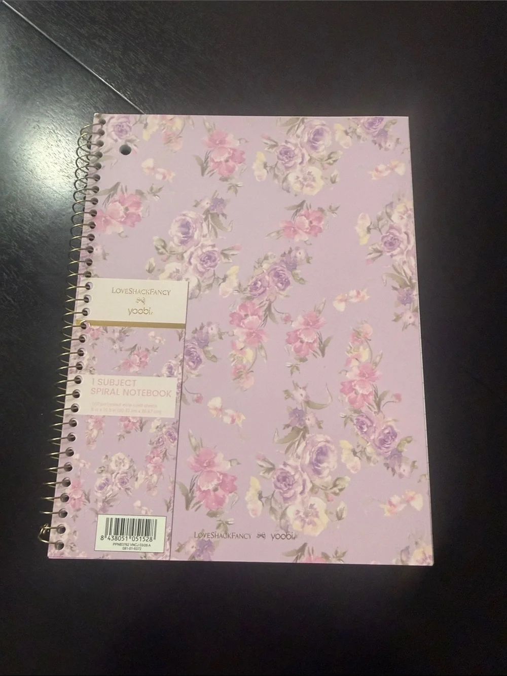 LoveShackFancy Lavender Floral Spiral Notebook